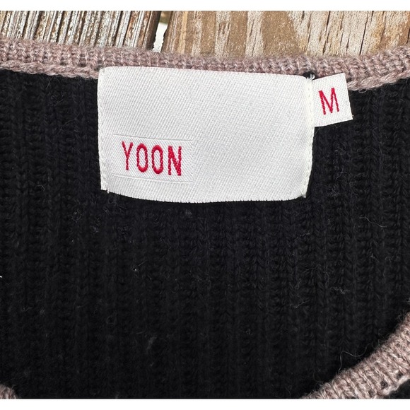 Black Fair Isle Geometric Long Short Sleeve Cardigan Sweater Jacket Womens M - Picture 2 of 4